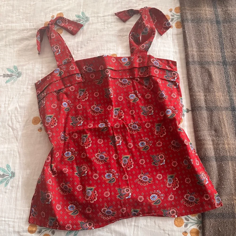 Vera Bradley Vintage Tie Blouse - Picture 1 of 4